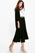 Boohoo Isabella Turn Up Cuff Duster Black