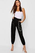 Boohoo Satin Chain Detail Cargo Trousers