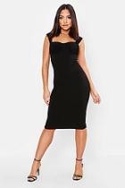 Boohoo Cupped Detail Midi Bodycon Dress