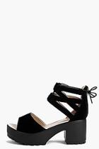 Boohoo Amy Lace Up Two Part Cleated Sandal