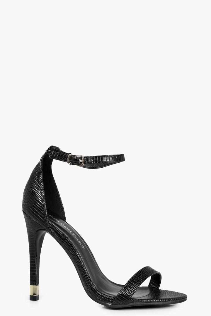 Boohoo Isabella Two Part Heeled Sandal Black