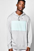 Boohoo Oversized Over The Head Hoodie With Patch Silver