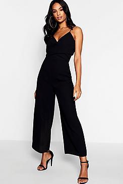 Boohoo Tall Twist Front Culotte Jumpsuit