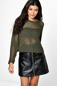 Boohoo Alice Mesh Jumper