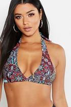 Boohoo Paisley Fuller Bust Bikini Top