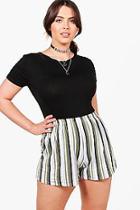 Boohoo Plus Amelia Stripe Jersey Shorts