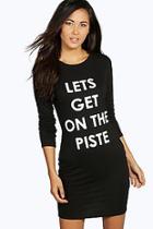 Boohoo Emily Lets Go On The Piste Bodycon Christmas Dress