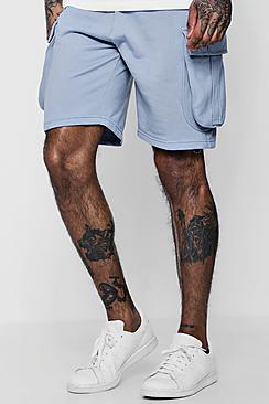 Boohoo Jersey Mid Length Cargo Shorts