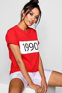 Boohoo Petite 1990 Slogan T-shirt