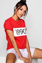 Boohoo Petite 1990 Slogan T-shirt