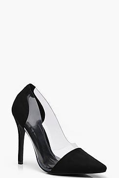 Boohoo Alice Clear Panel Court Shoes