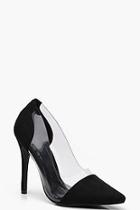 Boohoo Alice Clear Panel Court Shoes