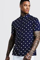 Boohoo Mixed Polka Dot Print Short Sleeve Shirt