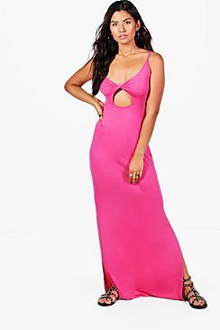 Boohoo Twist Front Cut Out Maxi Dress