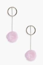 Boohoo Frances Pom Drop Earrings Nude