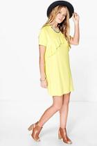 Boohoo Laura Ruffle Front T-shirt Dress