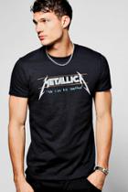 Boohoo Metallica No Life Til Leather Band T-shirt Black