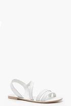 Boohoo Leather Three Band Sandals