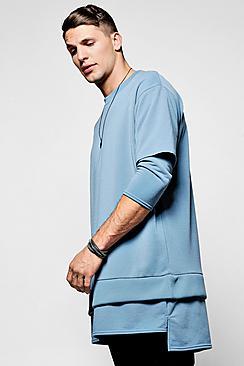 Boohoo Faux Layer Longline Sweater