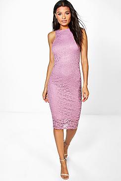 Boohoo Aislinn All Over Lace Midi Dress