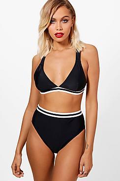 Boohoo Bali Mix & Match Elastic Trim Triangle Top