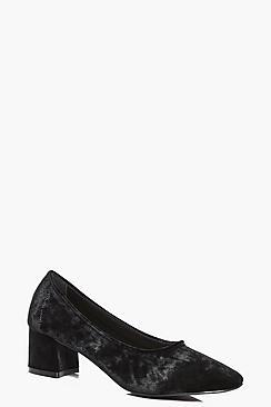 Boohoo Nancy High Vamp Block Heel Ballet