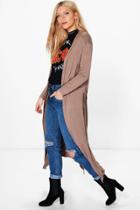 Boohoo Jessica Belted Jersey Duster Mocha