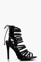 Boohoo Lacey Multi Strap Gladiator Heels