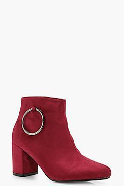 Boohoo Marie O Ring Detail Block Heel Shoe Boot