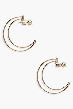 Boohoo Abi Half Moon Hoop Earrings