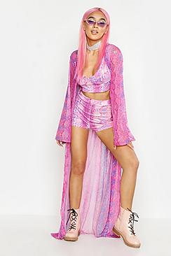Boohoo Mesh Snake Print Maxi Kimono