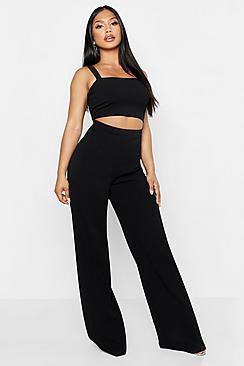 Boohoo Scuba Crepe Crop + Trouser Co-ord