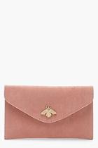 Boohoo Metal Bug Envelope Clutch And Chain