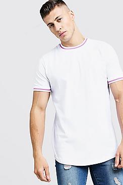 Boohoo Crew Neck Ringer Tee With Tape