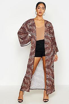 Boohoo Leopard Print Maxi Kimono