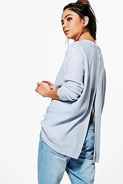 Boohoo Alice Zip Back Jumper