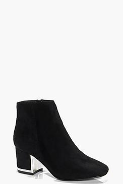 Boohoo Natalia Metallic Heel Ankle Boot