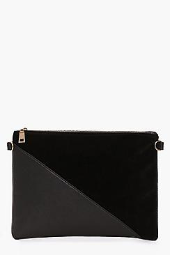 Boohoo Olivia Contrast Panel Clutch Bag
