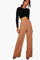 Boohoo Jayne Popper Side Wide Leg Trousers