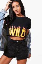 Boohoo Natalie Wild Flame Crop Top