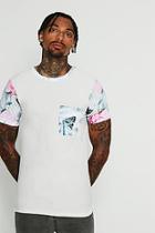 Boohoo Floral Sleeve Print Muscle Fit T-shirt
