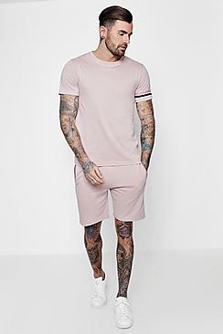Boohoo Stripe Detail Mid Length Shorts Co-ord