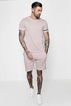 Boohoo Stripe Detail Mid Length Shorts Co-ord