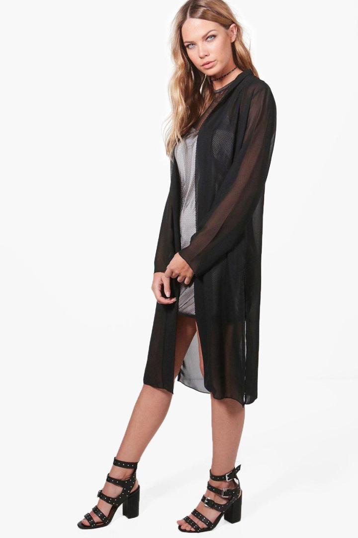 Boohoo Bethany Belted Kimono Black