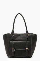 Boohoo Double Buckle Detail Tote Bag