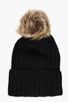 Boohoo Mini Cable Faux Fur Beanie