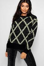 Boohoo Premium Embellished Tinsel Jumper