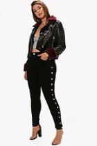 Boohoo Plus Sara Eyelet Skinny Jeans