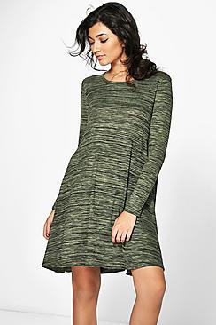 Boohoo Caroline Space Dye Fine Knit Swing Dress