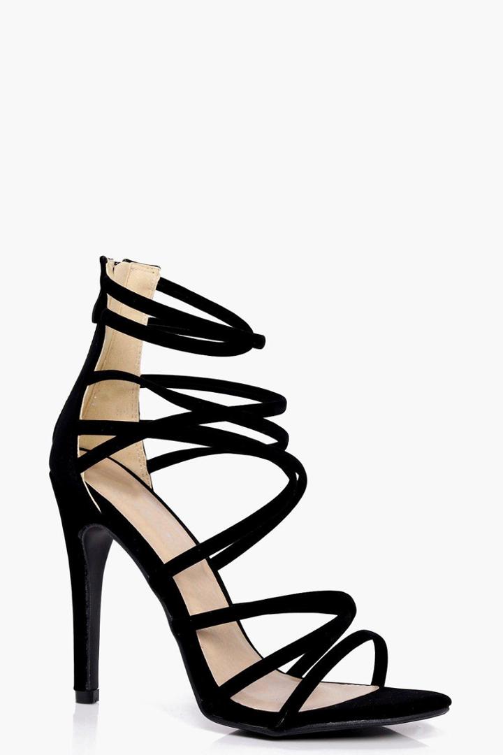 Boohoo Anna Cross Strap Heels Black